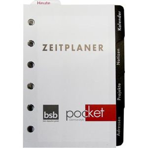 bsb Kalendereinlagen 02-0071, Pocket, Jahr 2026, 1 Woche auf 2 Seiten, Komplett-Ausstattung, A7