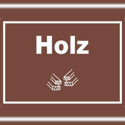 HB-Druck Holz Mülltrennung Aufkleber Text Symbol Balken A8 (52x74mm)