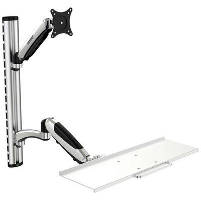 SpeaKa Professional SP-MM-730 Monitor-Wandhalterung 1 Display(s) 43,2cm (17') - 68,6cm (27') Schwarz/Silber Höhenverstellbar