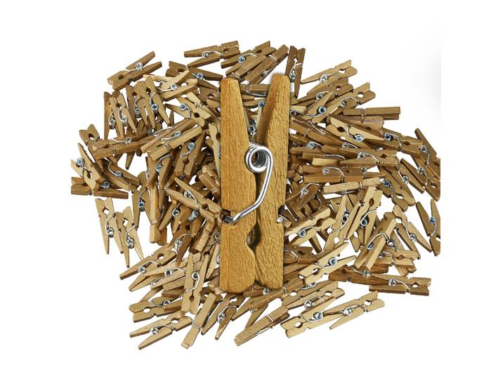 Mini Holzklammern 400er-Set Gold