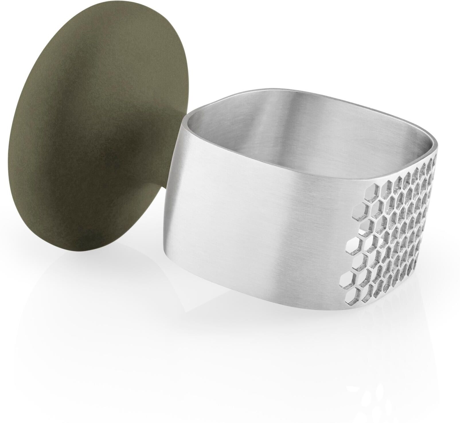 Knoblauchpresse EVA SOLO "Green Tool", silber (silberfarben), B:6,4cm L:9,5cm T:6,4cm, Edelstahl, Küchenpressen, Knoblauchpresse silberfarben Einheitsgröße