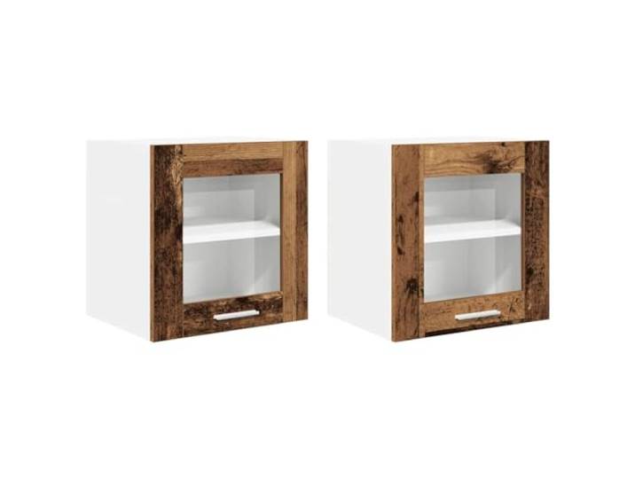 IBUQDDV Hängeschrank 2 STK. Altholz Holzwerkstoff Küchenschrank,modern minimalistisch,rechteckige Form,glatte Oberfläche,viel Stauraum,für Küchenutensilien und Geschirr