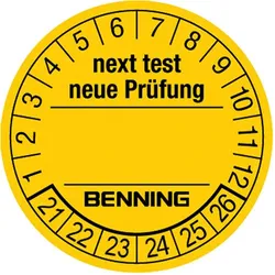 Benning, Sicherheitskennzeichnung, Prüfplaketten 300 St. für Gerä