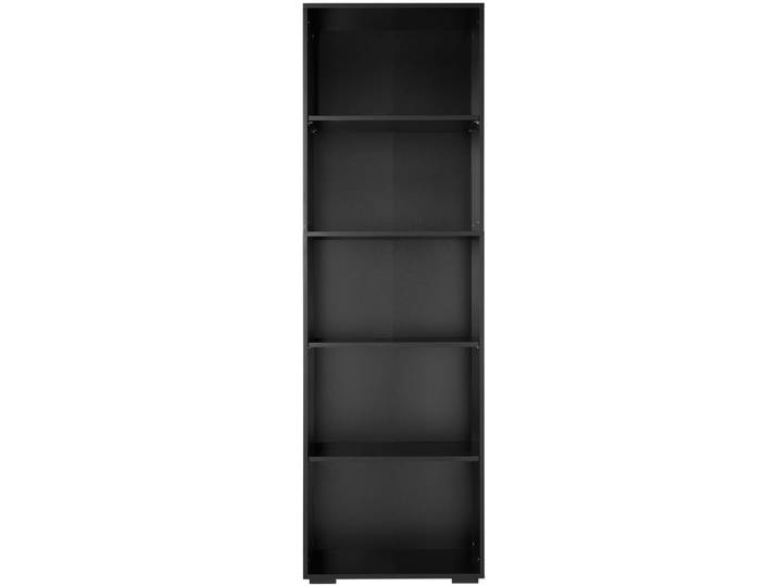 Bibliothèque 5 étagères effet bois noir