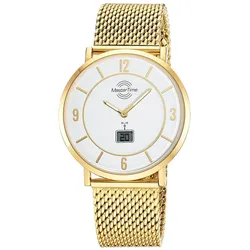 Master Time MTGA-10948-12M Herren-Funkuhr Advanced Mesh-Band Goldfarben