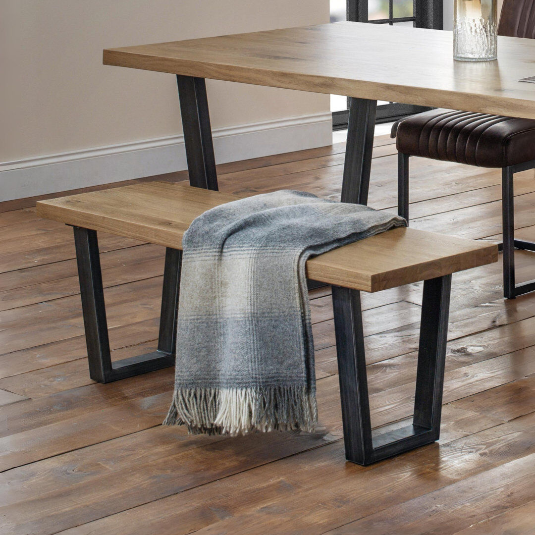 Ivy Bronx Armor Upholstered Bench Oak 45cm H X 120cm W X 40cm D