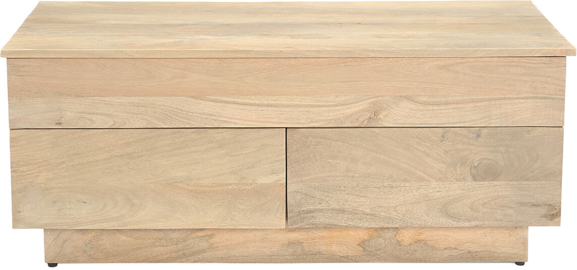 Miliboo Rechteckiger ausziehbarer Couchtisch aus hellem Mangoholz Massivholz L102 cm NEXO