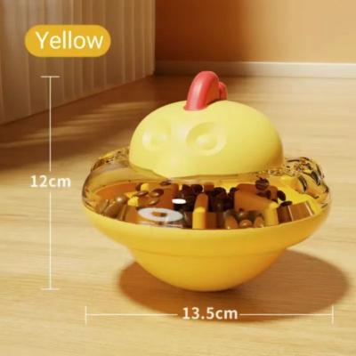 Inspired Finds Funny Chicken Interactive Pet Food Dispenser Toy   Slow Feeder Puzzle Toy For Cats & Dogs yellow