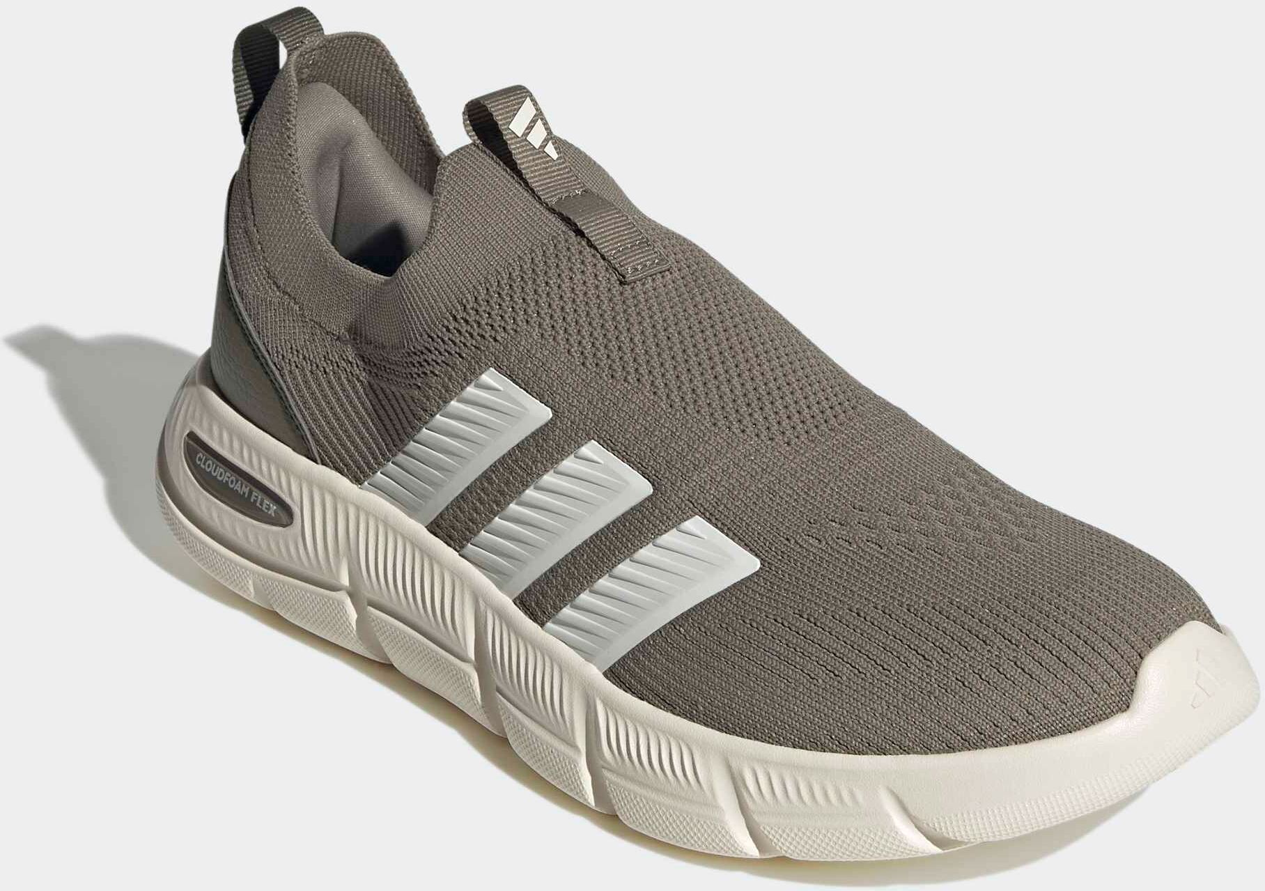 Walkingschuh ADIDAS SPORTSWEAR "CLOUDFOAM FLEX SOCK", Herren, Gr. 40, braun (clay, sanftes weiß, olive strata), Textil, Schuhe Walkingschuh clay, sanftes weiß, olive strata 40