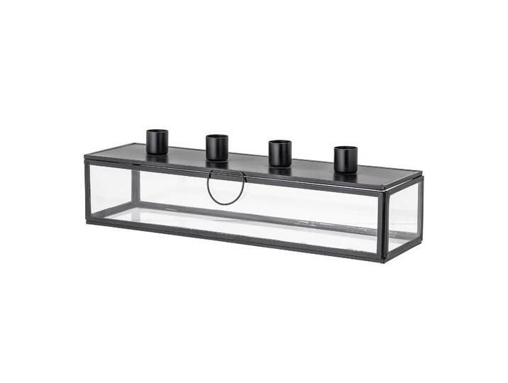 Bloomingville Bougeoir de l avent Pelo 34 cm Noir-transparent'