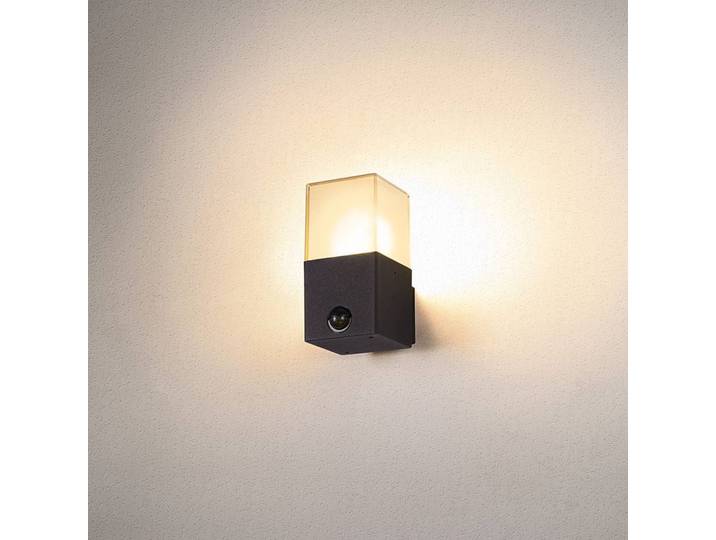 SLV Außenwandleuchte mit Bewegungsmelder Grafit Sensor, dimmbar, schwarz, Aluminium, Modern, Wandlampe