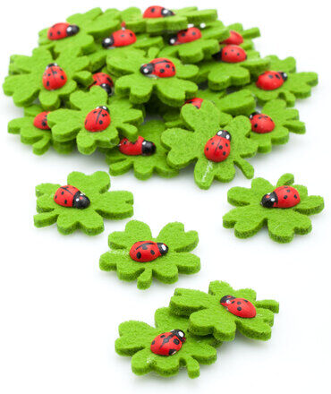 Streuteile "Kleeblätter", 3,5 cm, 24 Stück