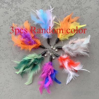 Uplifted Finds DIY Feather Cat Teaser Wand Replacement Refills 3 Pcs Random Color