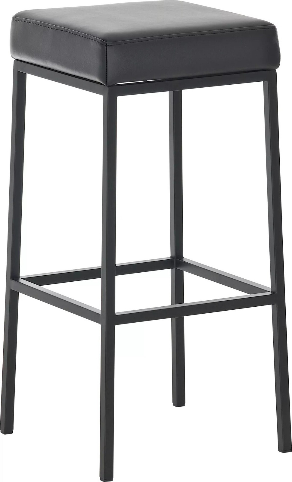 And Outdoor Match barkruk Dave zwart faux leather zonder rugleuning - Zit hoogte: 85 cm
