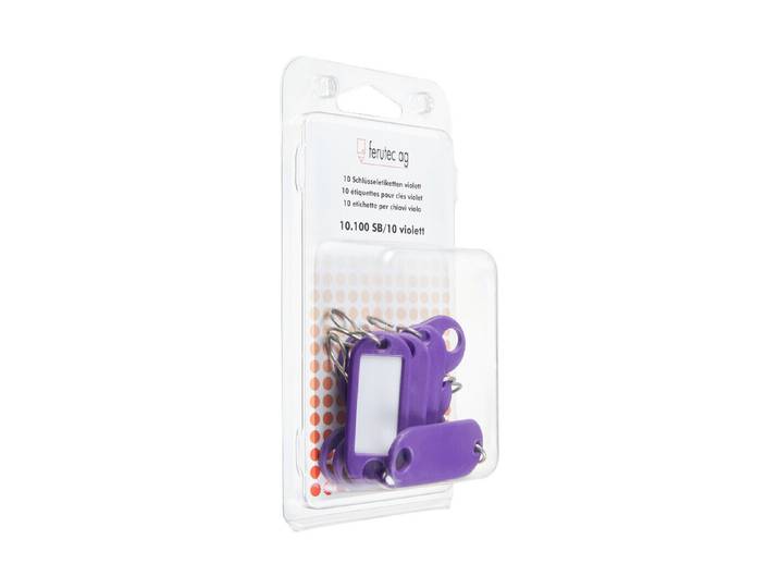 Schlüsseletikett Farbig Violett 7 cm