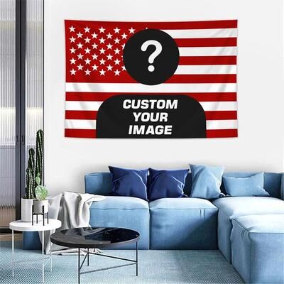 Uplift Picks Personalized American Flag Photo Tapestry For Families Pets Idols Bedrooms And Gift Decor b 230x180cm