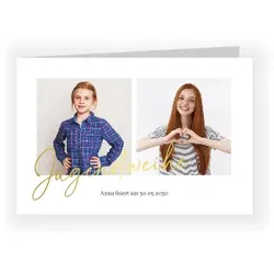 Einladungskarte Jugendweihe: Bilderduo mit Fotos in Weiß