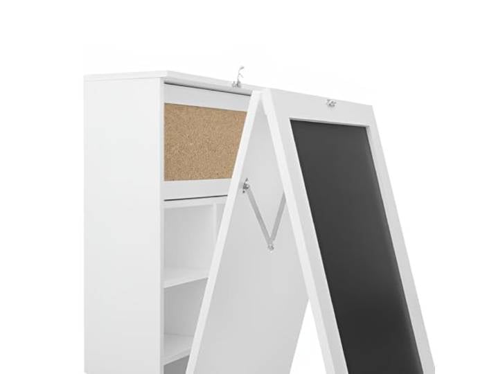 Primal Internet GmbH Wandklapptisch Küche mit Regal Klapptisch Wand klein Weiß aus Holz Wandtisch klappbar mit Schublade
