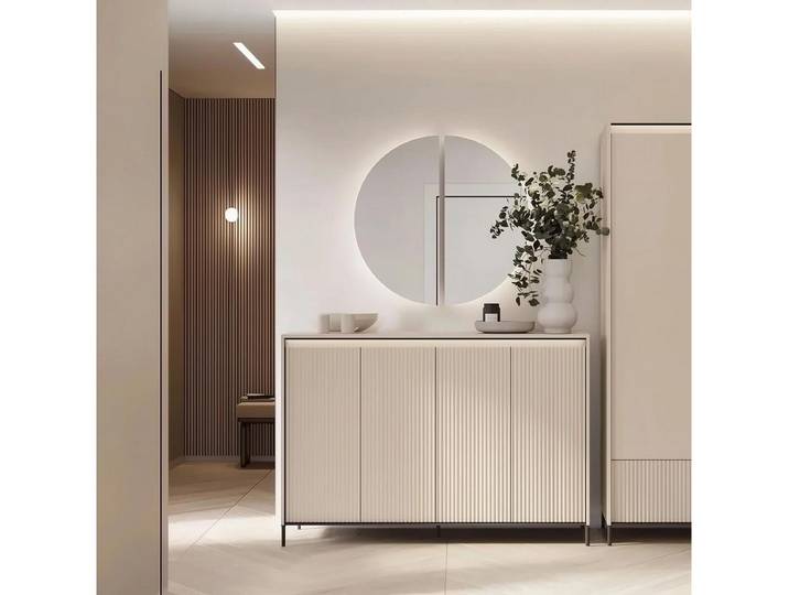 Compleo Kommode + Spiegel, Garderobenmöbelset/ Schlafzimmer im Modern Design