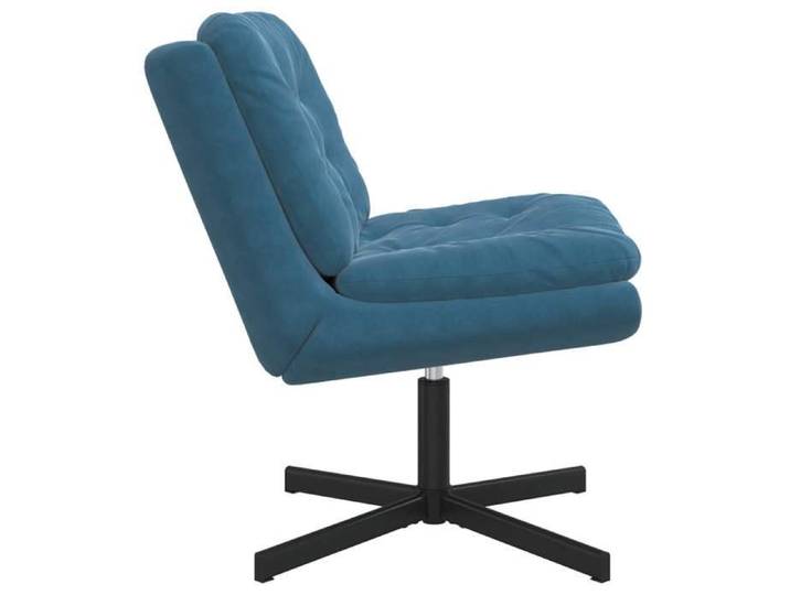 Fauteuil relaxant pivotant - - bleu - velours - 63x75x76 cm - Pivotant à 360° - Avec dossier - Design ergonomique 66852