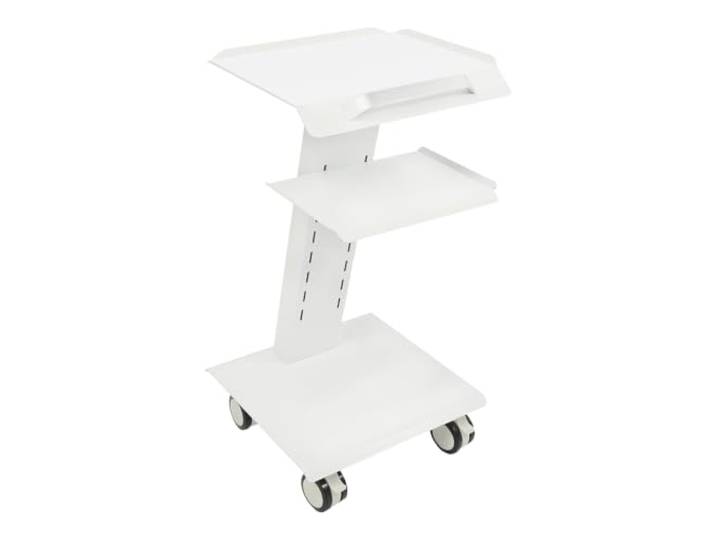 Multifunktionaler Laborwagen 100kg 3 Ebenen Rollwagen Servierwagen mit 3 Steckdosen, höhenverstellbare Mittelablage, für Klinik, Salon, Labor, Küche, Büro