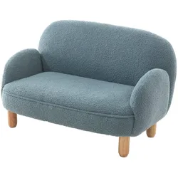 KINDERSOFA Keila komfortabel und bequem weicher Bouclé Stoff in blau