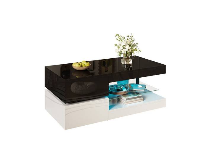 Fine Life Pro Couchtisch Moderner Couchtisch mit LED-Ambientebeleuchtung