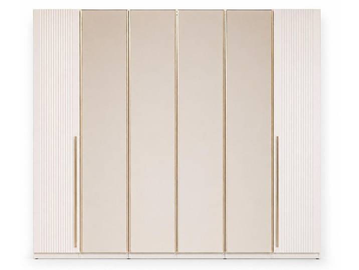 Xlmoebel Kleiderschrank Moderner beiger Kleiderschrank mit 6 Türen und stilvoller Made in Europa