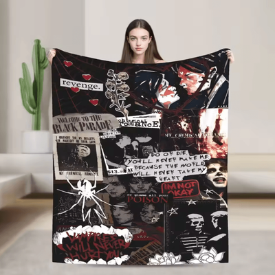 Inspire Curations My Chemical Romance Rock Band Flannel Throw Blanket 2 153x204cm