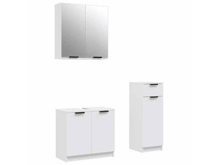Blanc Mobilier de bains - Ensemble d'armoires salle de bain 3 pcs - blanc bois d'ingénierie m835