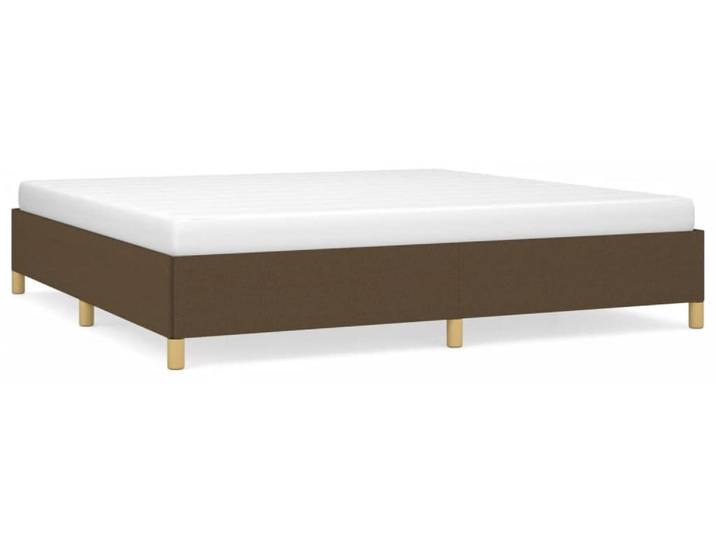 vidaXL Cadre de lit sans matelas brun foncé 200x200 cm Tissu