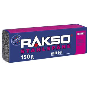 RAKSO Stahlwolle 030203, Späne, mittel, zum Reinigen und Schleifen, 150g