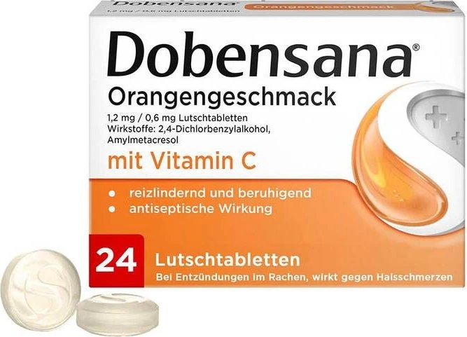 Dobensana Orangengeschmack 1,2mg/0,6mg Lutschtabl. 24 St Lutschtabletten