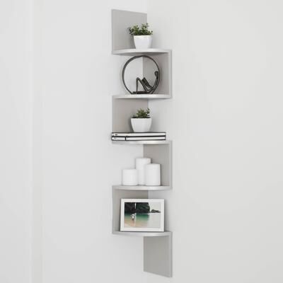 Benzara Danya B. Decorative 5-Tier Corner Floating Wall Mount Shelving Unit