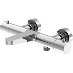 Steinberg Serie 340 Aufputzthermostat, Ausladung 194mm, Temperatur- und Mengenregulierung, für Wanne, 3403100, Farbe: Chrom