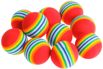 Inspire Curations Rainbow EVA Rattle Ball Toy Interactive Chew & Play Ball For Cats & Dogs 10pcs