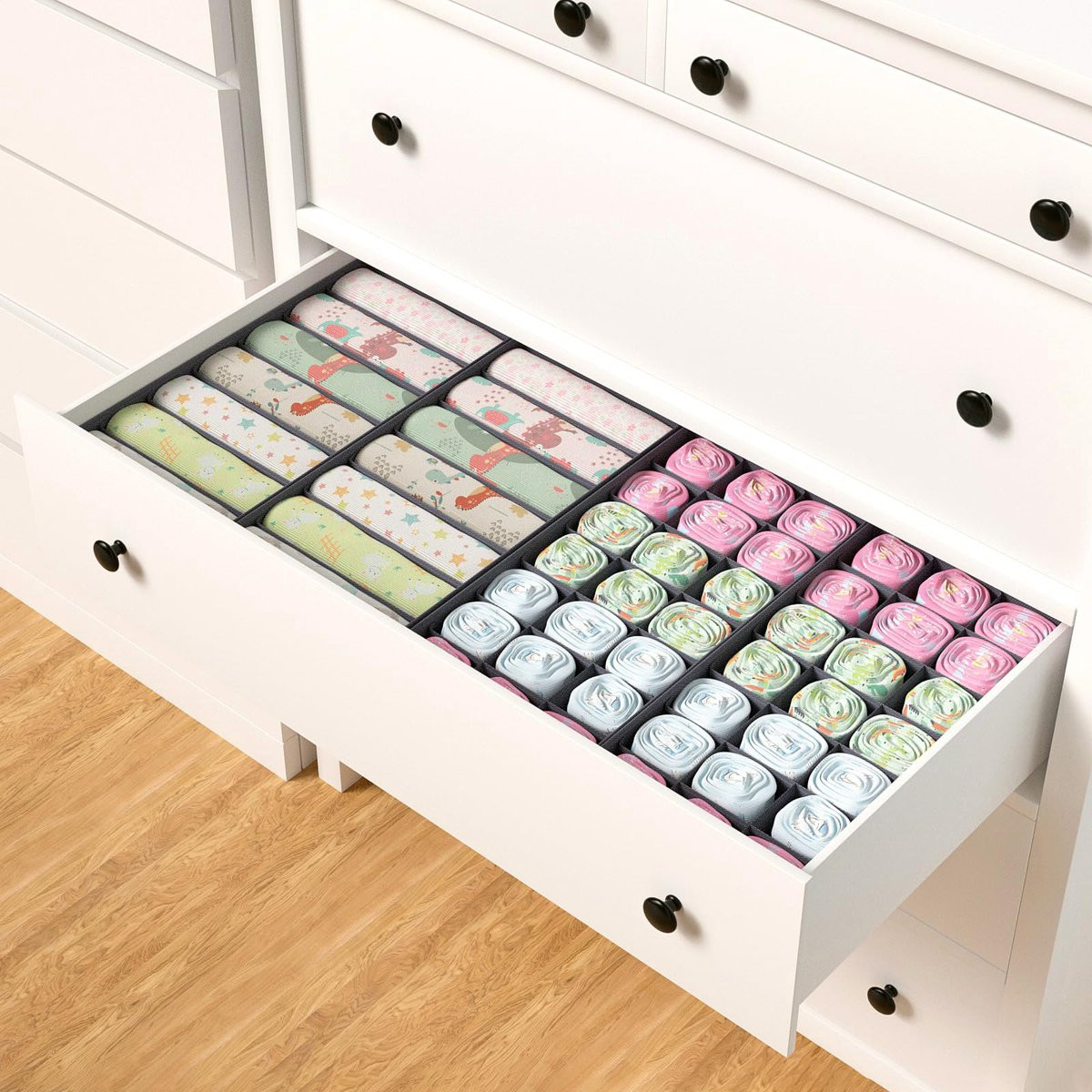 Unyqoos Lade-organisatiesysteem voor Hemnes-commode met opvouwbare en wasbare opbergdozen voor kleding en accessoires