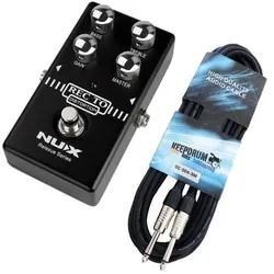NUX Effektgerät Recto-Distortion Pedal mit Klinkenkabel, Effektgerät, Schwarz
