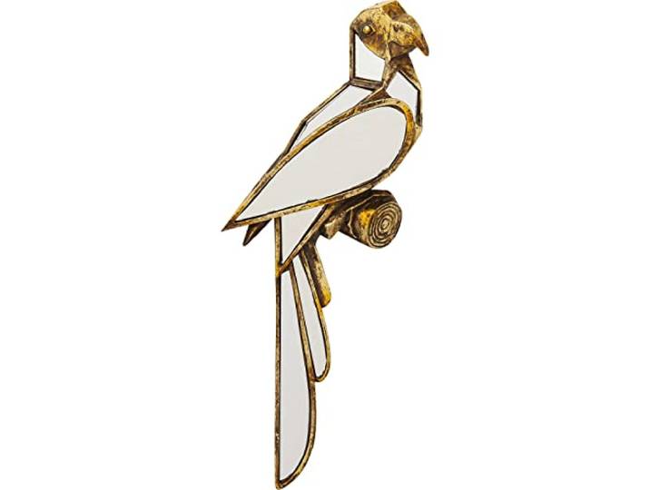 Kare Design Wandschmuck Parrot Mirror, Gold, 43x15x3 cm (H/B/T) Papagei