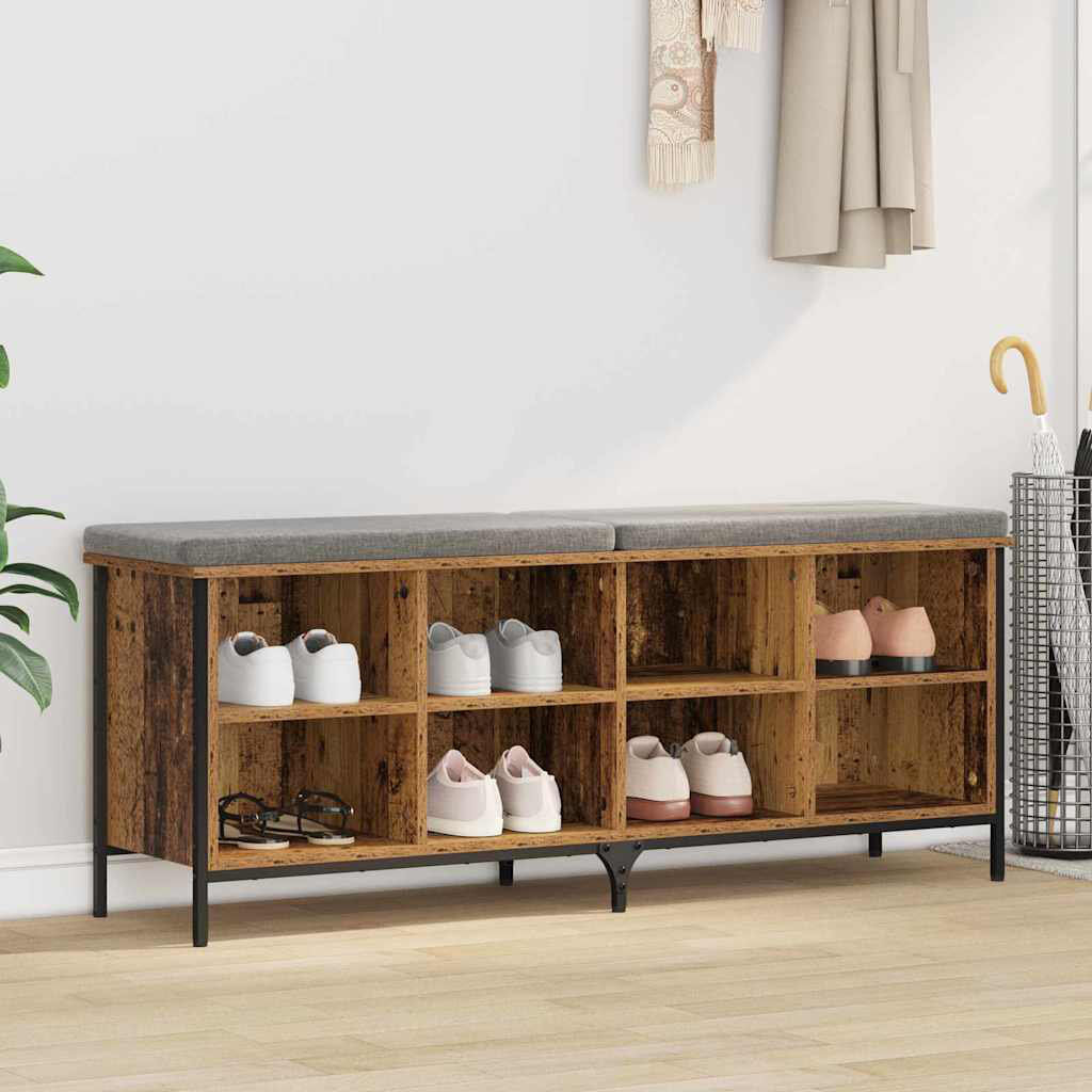 Trent Austin Design 8 Pair Shoe Storage Bench Old Wood 8