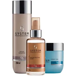 550ml System Professional LipidCode Tiefenwirksame Auszeit Set (Shampoo 250ml + Elixir 100ml + Maske 200ml)