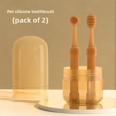 Inspired Living Gentle Silicone Pet Toothbrush Set For Dogs And Cats Gentle Silicone Pet Toothbrush Set For Dogs And Cats
