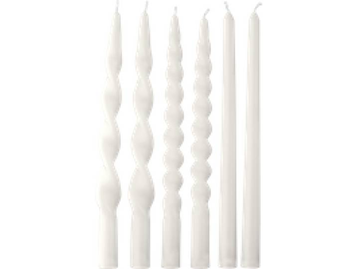 LIVARNO® Bougies coniques torsadées, 6 pièces (crème)