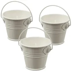 MARELIDA Duftkerzen Citronella Garten Balkon Outdoorkerzen im Metalleimer 3St.