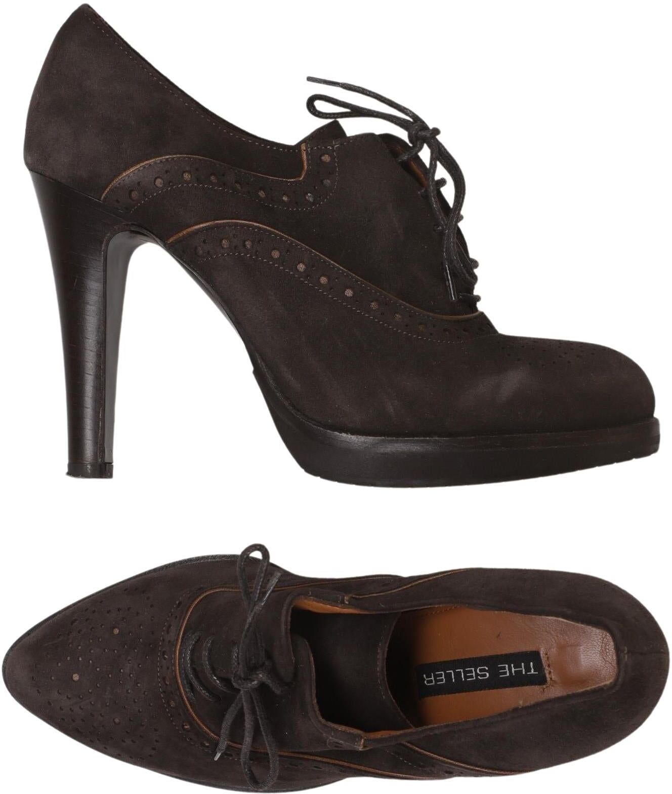 The Seller Damen Halbschuh, Braun, Gr. EU 38, Leder - Second Hand