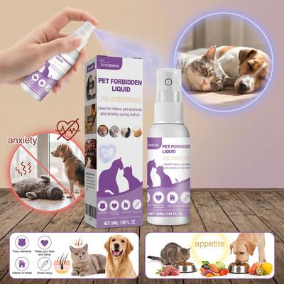 Happy Pet Pantry Natural Pet Calming Spray 50ml Anxiety Relief & Estrus Support For Dogs & Cats, Mood Balance Care Natural Pet Calming Spray 50ml Anxiety Relief & Estrus Support For Dogs & Cats, Mood Balance Care