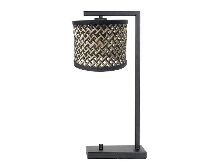 Tischleuchte Stang Typ C Ø 25cm Schwarz/Braun Material: Metall, Holz teilmassiv Metallart: Aluminium Oberfläche Holz: Geölt Oberfläche Metall: