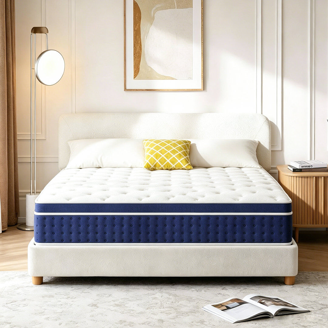 White Noise 27cm Medium Gel Memory Foam Pocket Sprung Mattress Small Double (4')