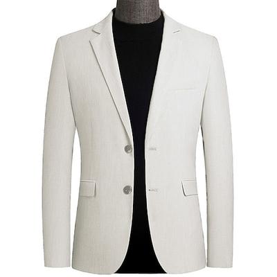 Herren Blazer Business-Kleidung Klassisch Zeitlos Frühling Herbst Standard (plissiert) Blazer Blau Beige Grau