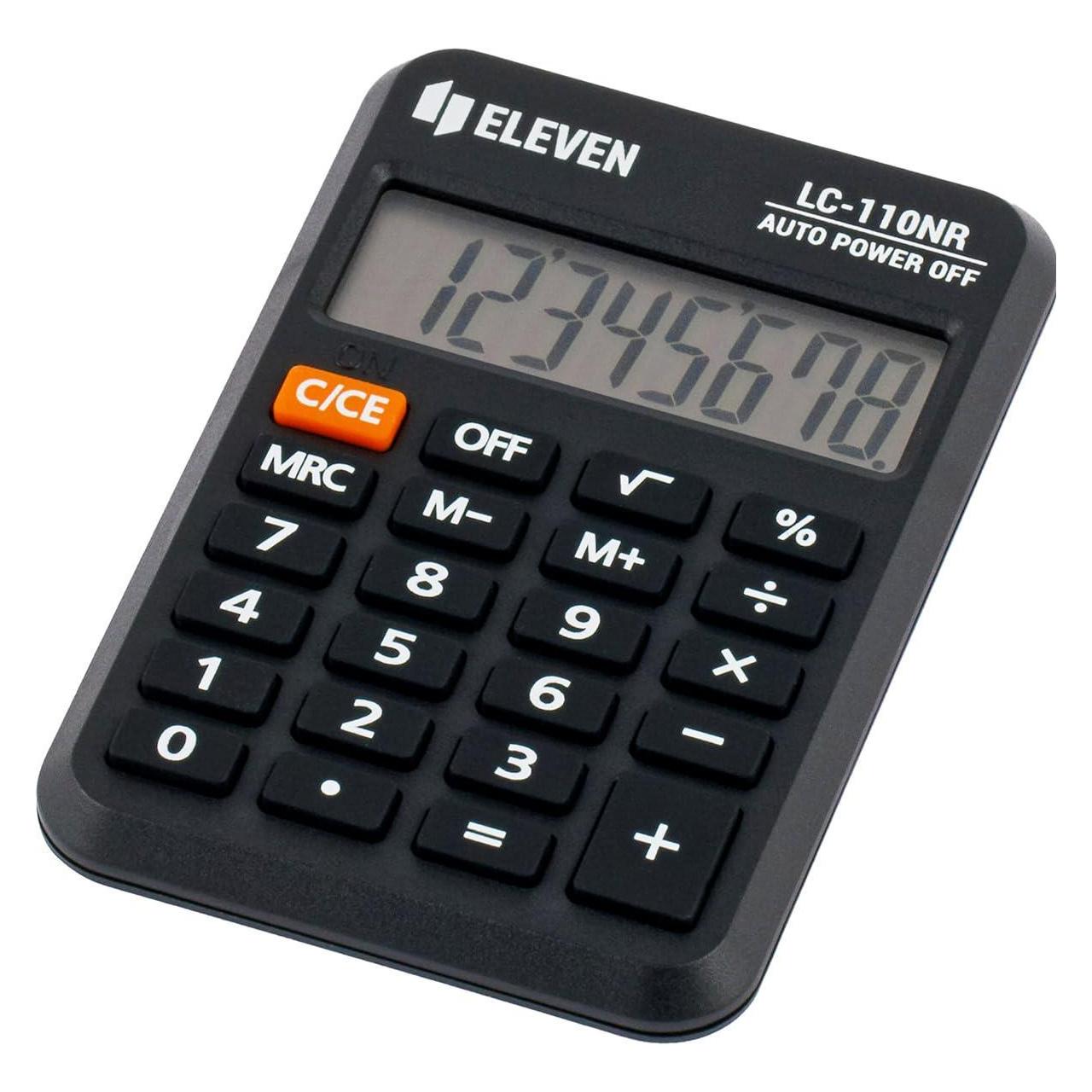 Eleven Smart device pocket calculator LC110NR black (Batteriebetrieb, Solarenergie) (Eleven LC-110NR)